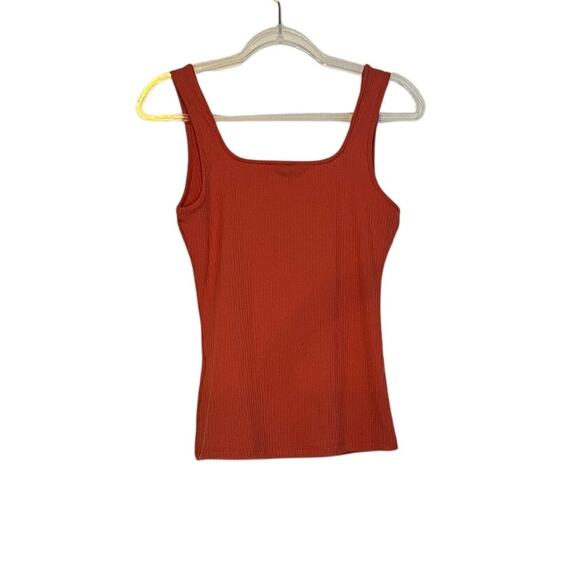 INC Coral Ribbed Boxy Tank M - Picture 2 of 4